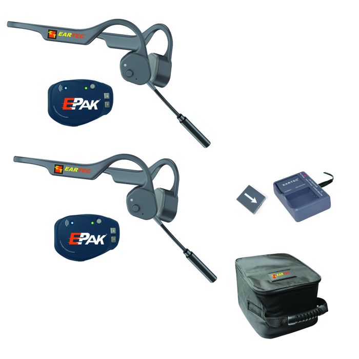Bezprzewodowy 2-osobowy zestaw komunikacji Eartec Epak EP2LZ z słuchawkami z Bluetooth